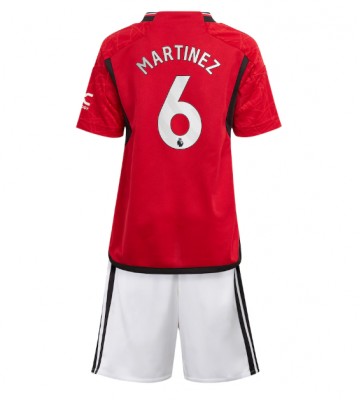 Manchester United Lisandro Martinez #6 Primera Equipación Niños 2023-24 Manga Corta (+ Pantalones cortos)